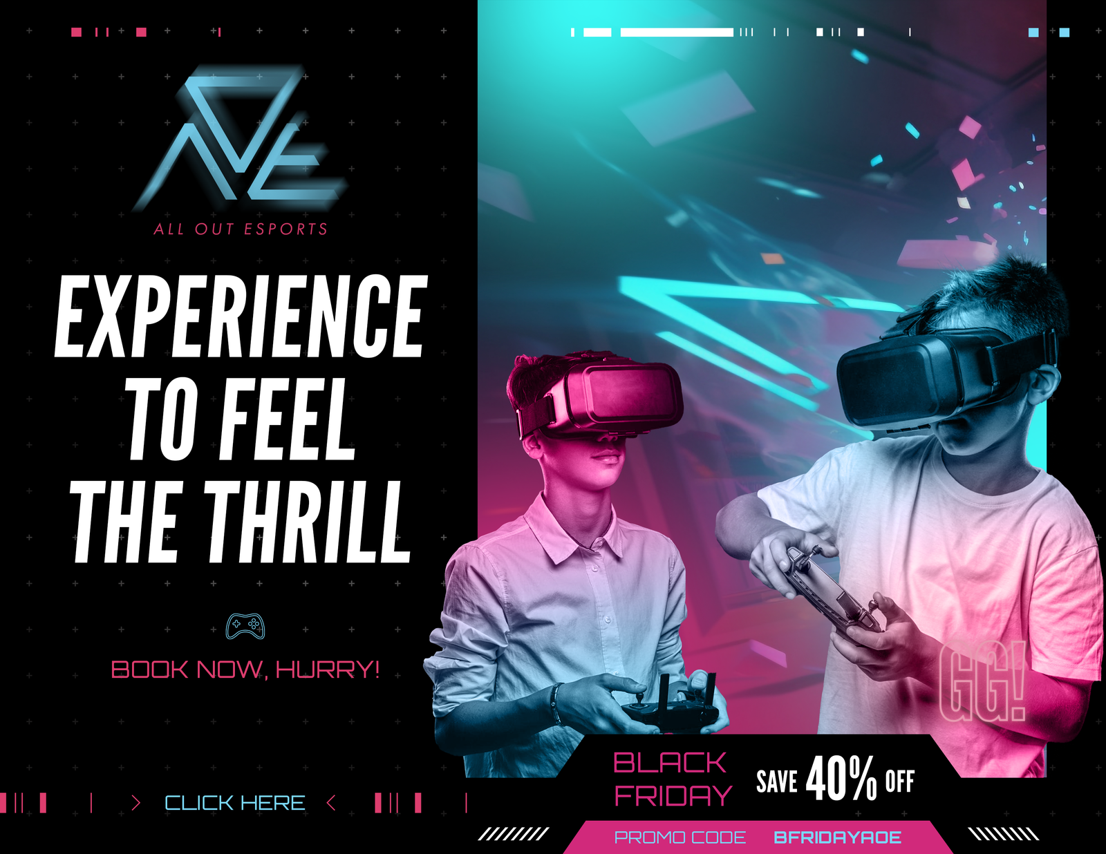 All Out E-Sports Black Friday ad concept